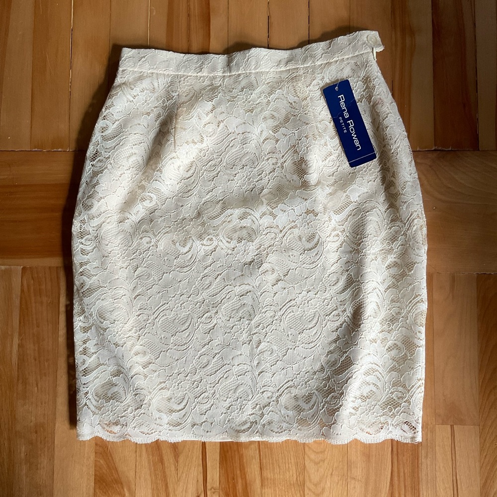 Vintage Rena Rowan Lace Pencil Skirt